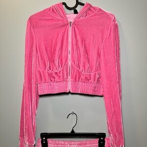 pink hoodie and pants set